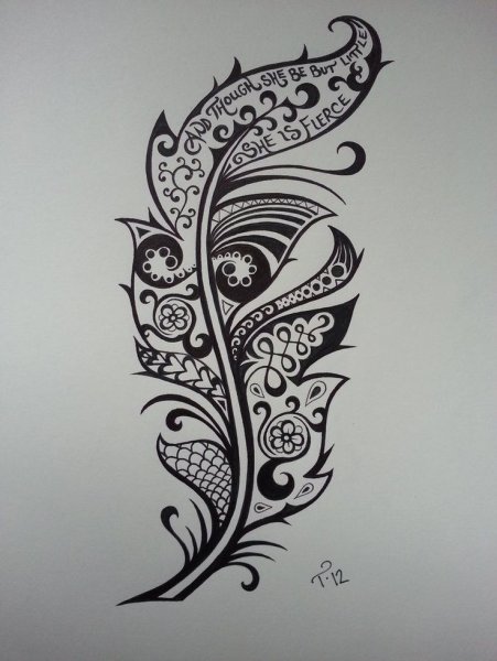 Рисунки чёрной ручкой