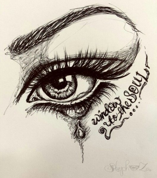 Глаз гелевой ручкой