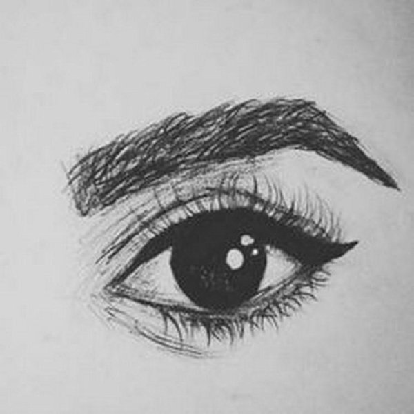 Нарисовать глаз черной ручкой