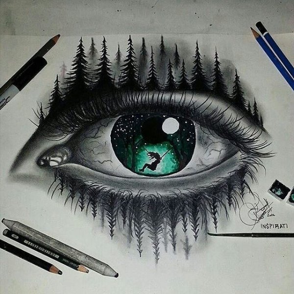 Глаза с рисунком внутри