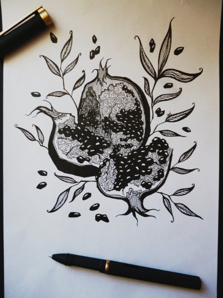 Красивые рисунки черной ручкой