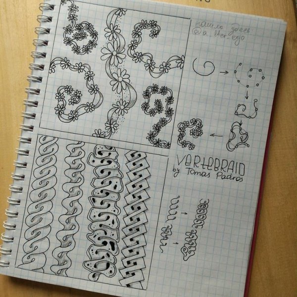 Рисунки гелевой ручкой в тетради узоры