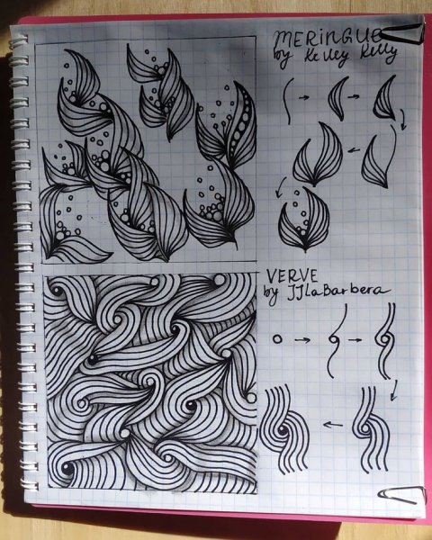 Узоры в тетради Зентангл