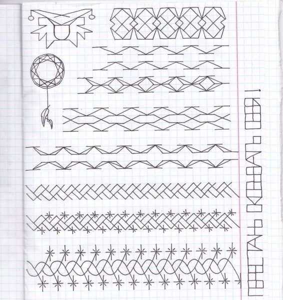 Узоры ручкой на бумаге простые