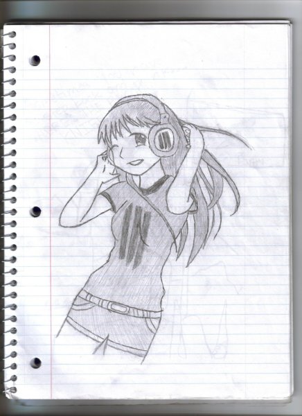 Аниме рисунки в тетради