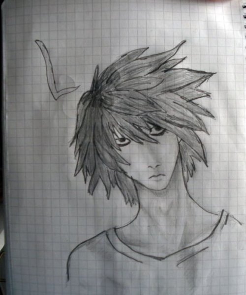 Лица ручкой в тетради