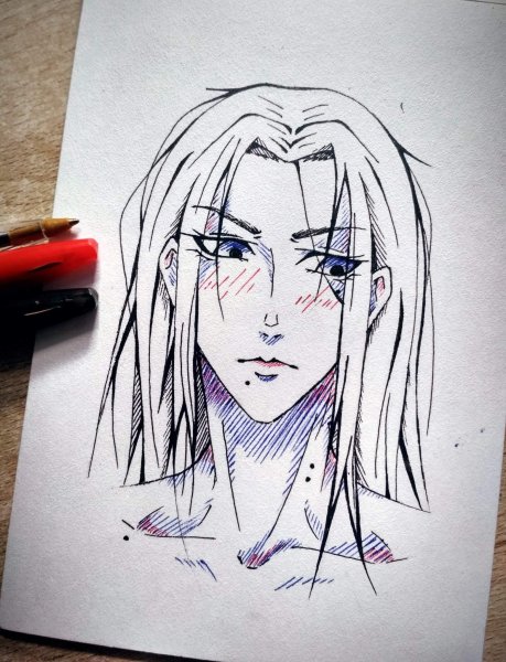 Аниме зарисовки в тетради