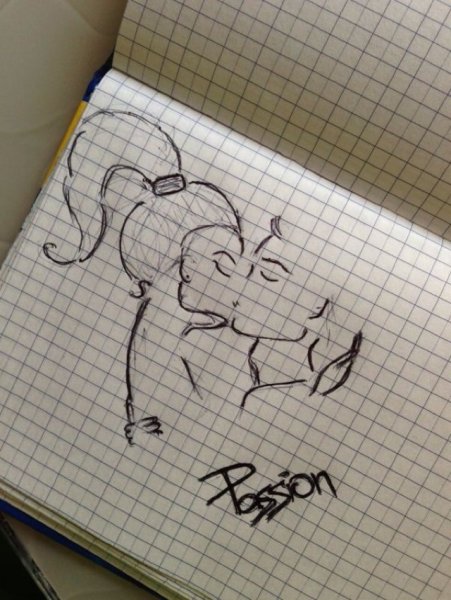 Надписи ручкой в тетради