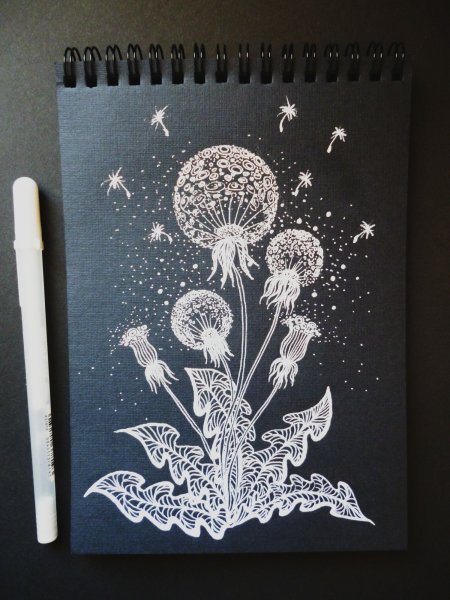 Рисование на черной бумаге