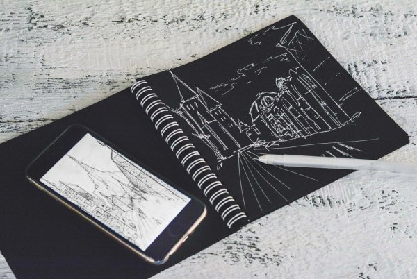 Блокнот для рисования с черными листами