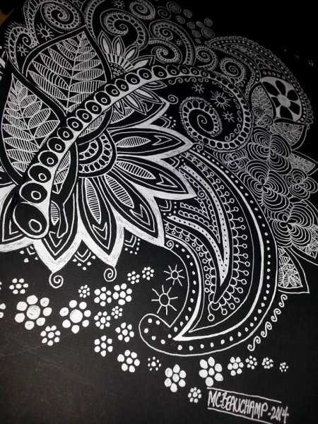 Зентангл точечная роспись