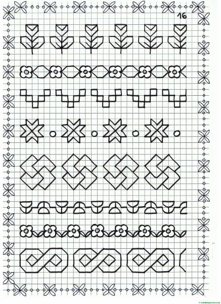 Узоры по клеточкам в тетради