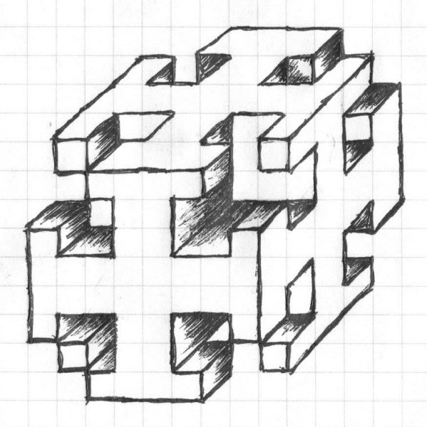 Рисунки по клеточкам в тетради ручкой