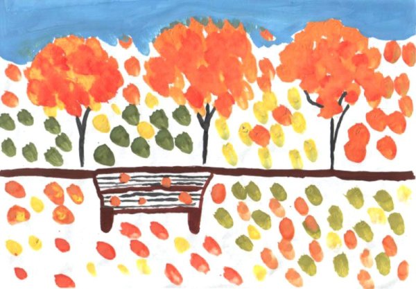 Урок рисования листопад