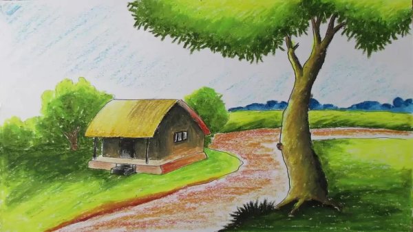 Поселок рисунок