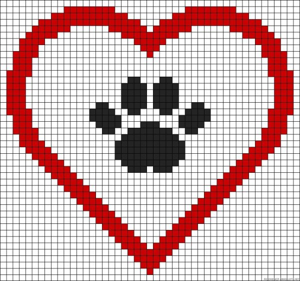 Сердечко в клеточку в тетради