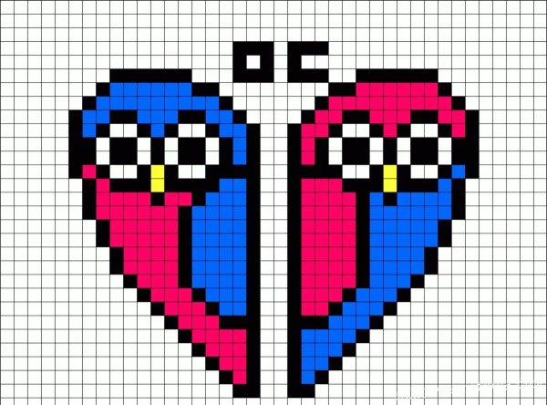 Рисунки по клеточкам простые