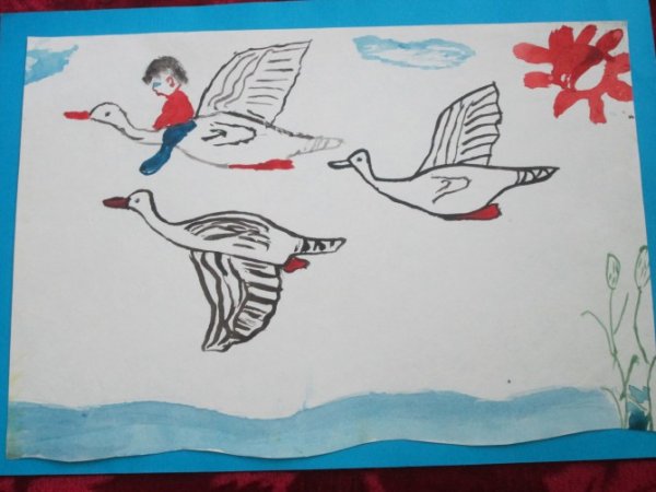 Рисунок к сказке гуси лебеди