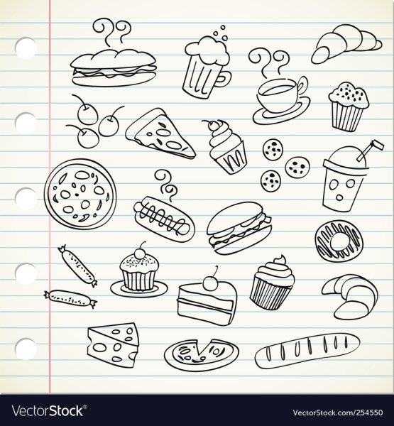Маленькие рисунки еда