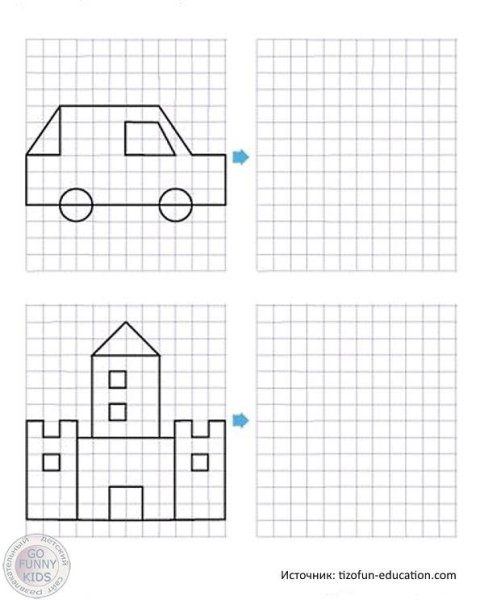 Рисование по клеточкам для дошкольников