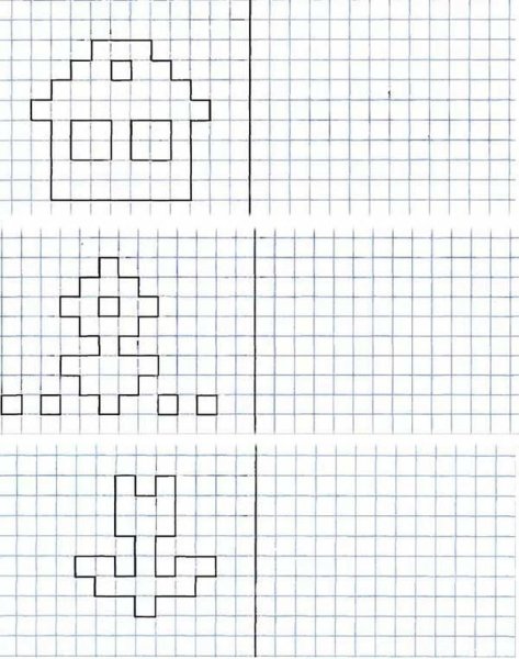Рисование по клеточкам для детей