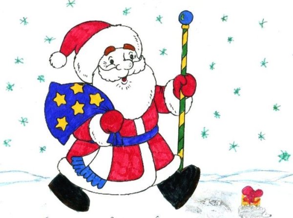 Детские рисунки Деда Мороза