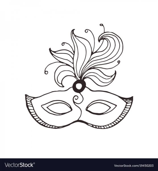 Карнавальные маски для срисовки