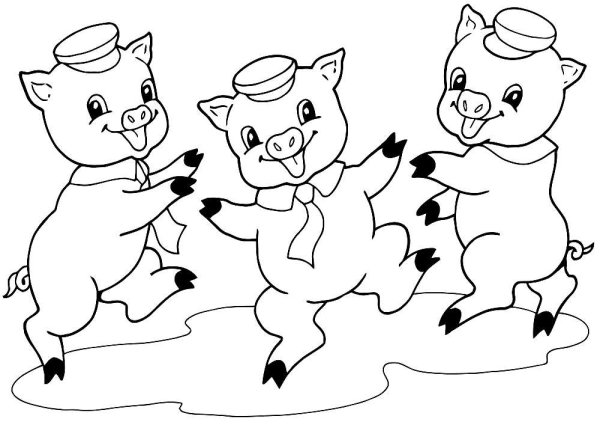 Три поросенка рисунок для детей