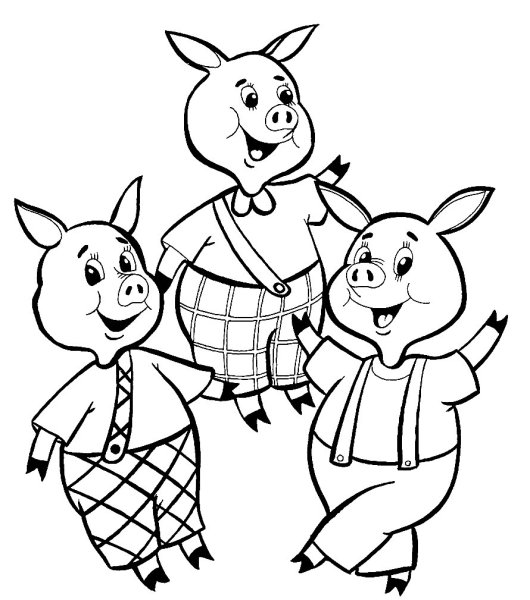 Раскраска поросенок Ниф Ниф для детей