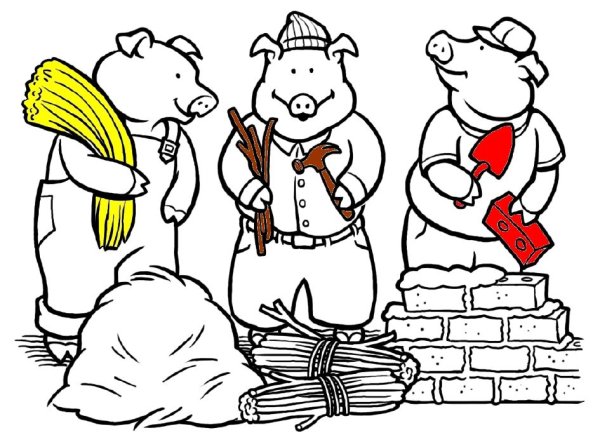 Три поросенка контур