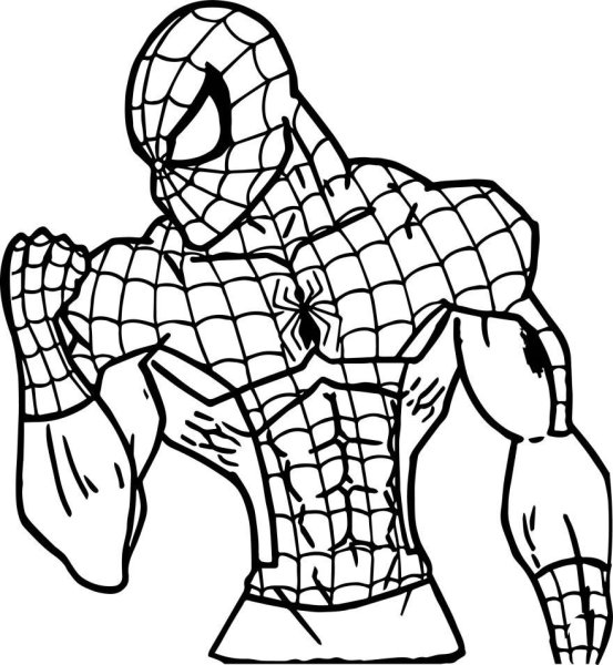 Раскраска Супергерои человек паук