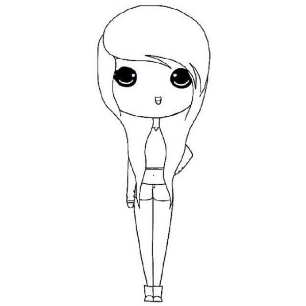 Раскраски Каваи девочки