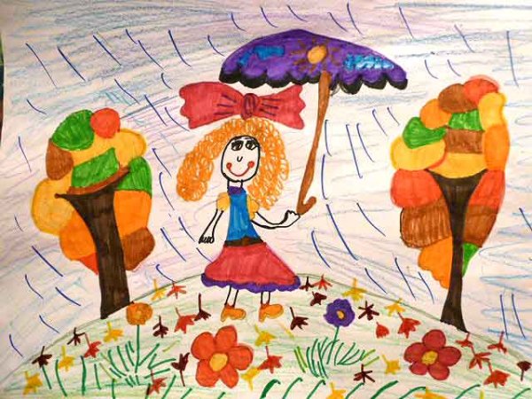 Рисунки яркая осень детские