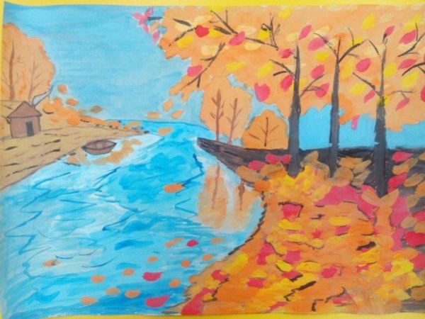 Рисунок осень легко