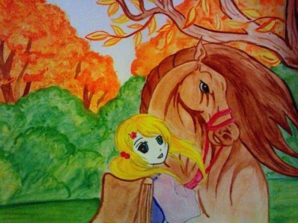 Рисование осенний парк