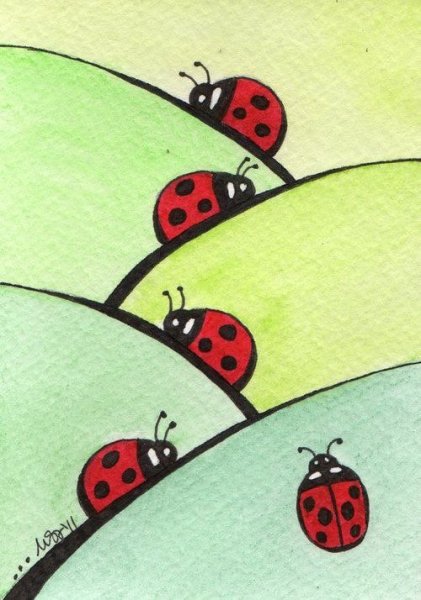 Нарисовать Божью коровку