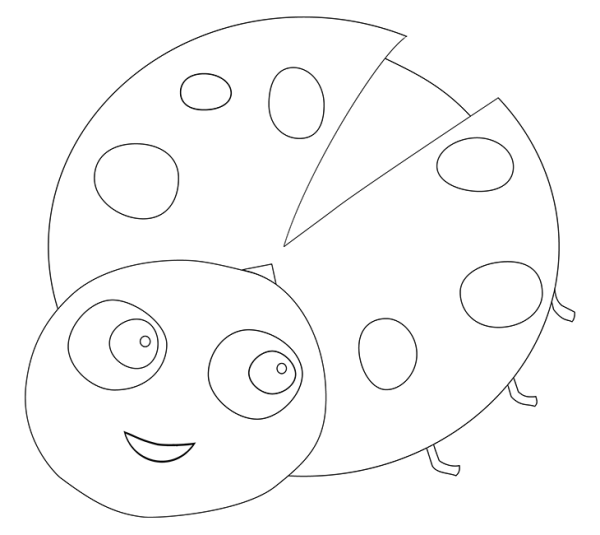 Божья коровка рисунок для детей карандашом