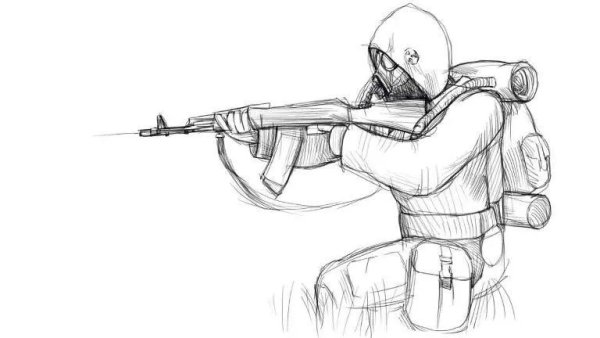 Сталкер рисунки карандашом для срисовки для начинающих