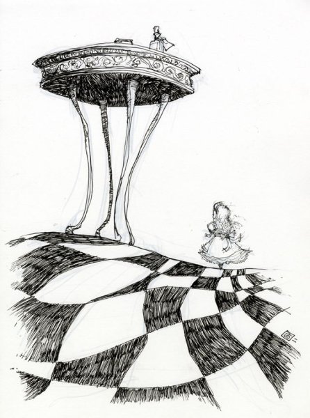 Алиса в стране чудес рисунки иллюстрации