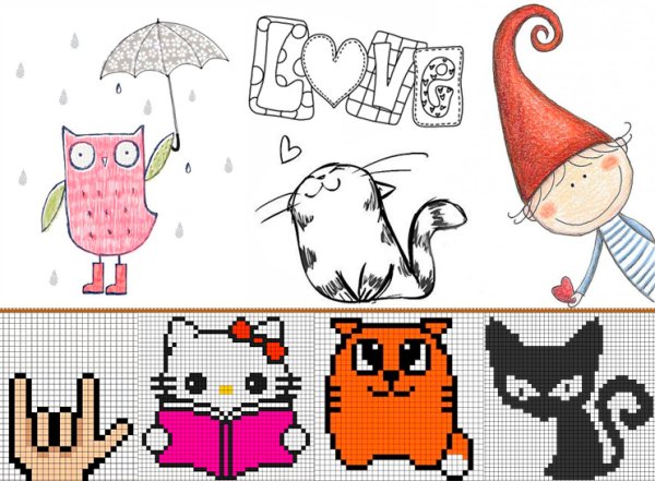 Рисунки для дневника лёгкие