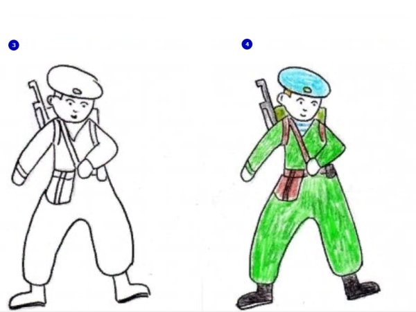 Рисунок солдата карандашом поэтапно