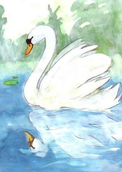 Лебёдушка Есенин рисунок