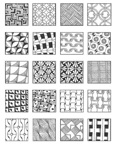 Дудлинг узоры для начинающих