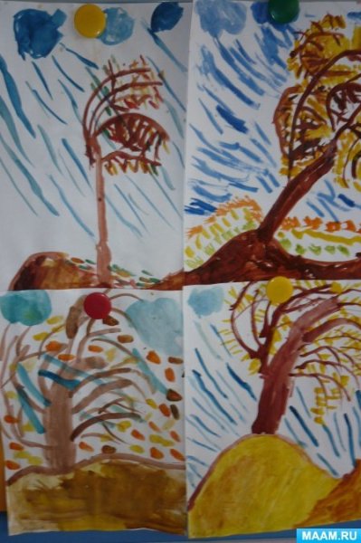 Рисование осенний дождь