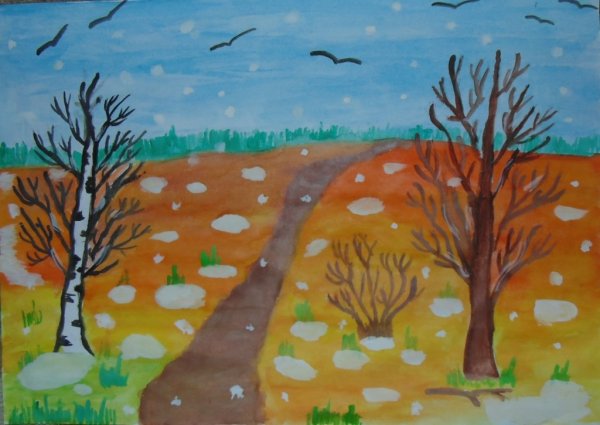 Осенний пейзаж карандашом легкие