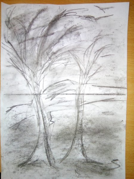 Рисование осень подготовительная группа