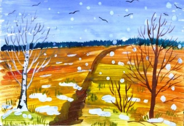 Поэтапное рисование осени