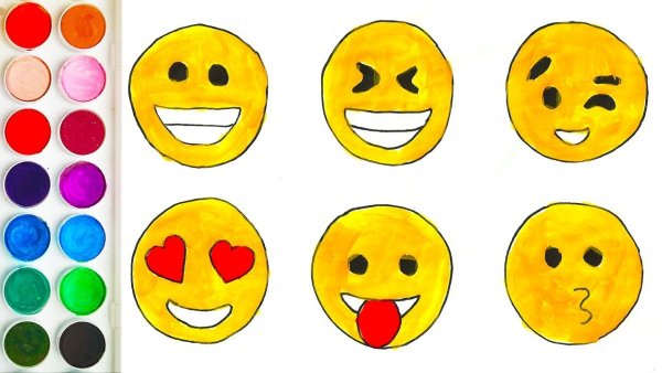 Смайлики для рисования детям