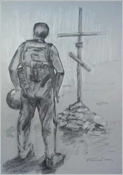 Рисунок на военную тему легко