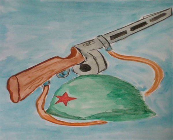 Солдат сбоку рисунок